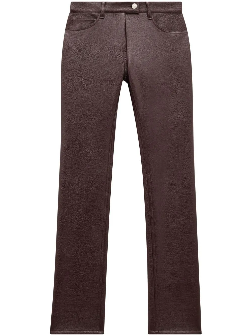 COURREGS Burgundy 5-Pocket Vinyl Pants for Women - SS24 Collection