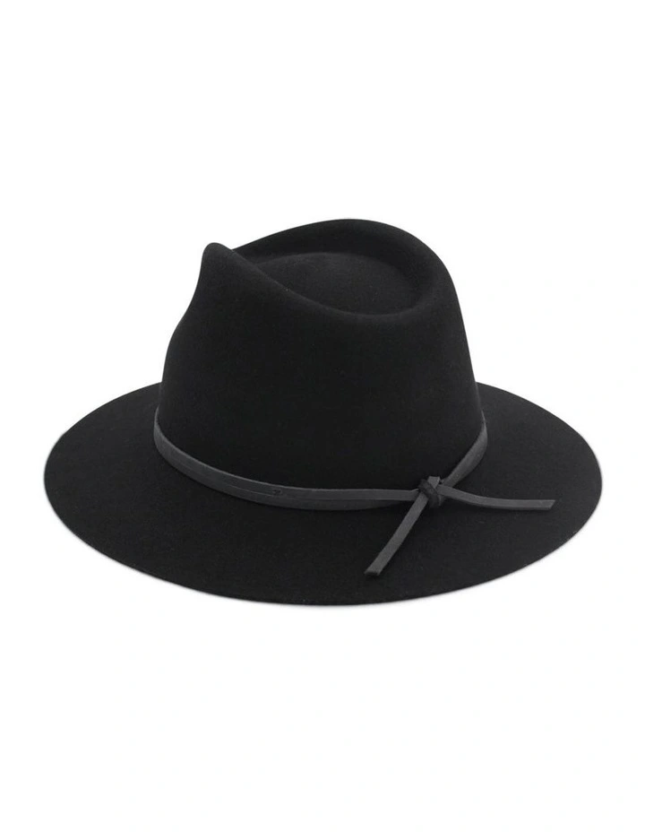 Delanie Fedora Hat in Black