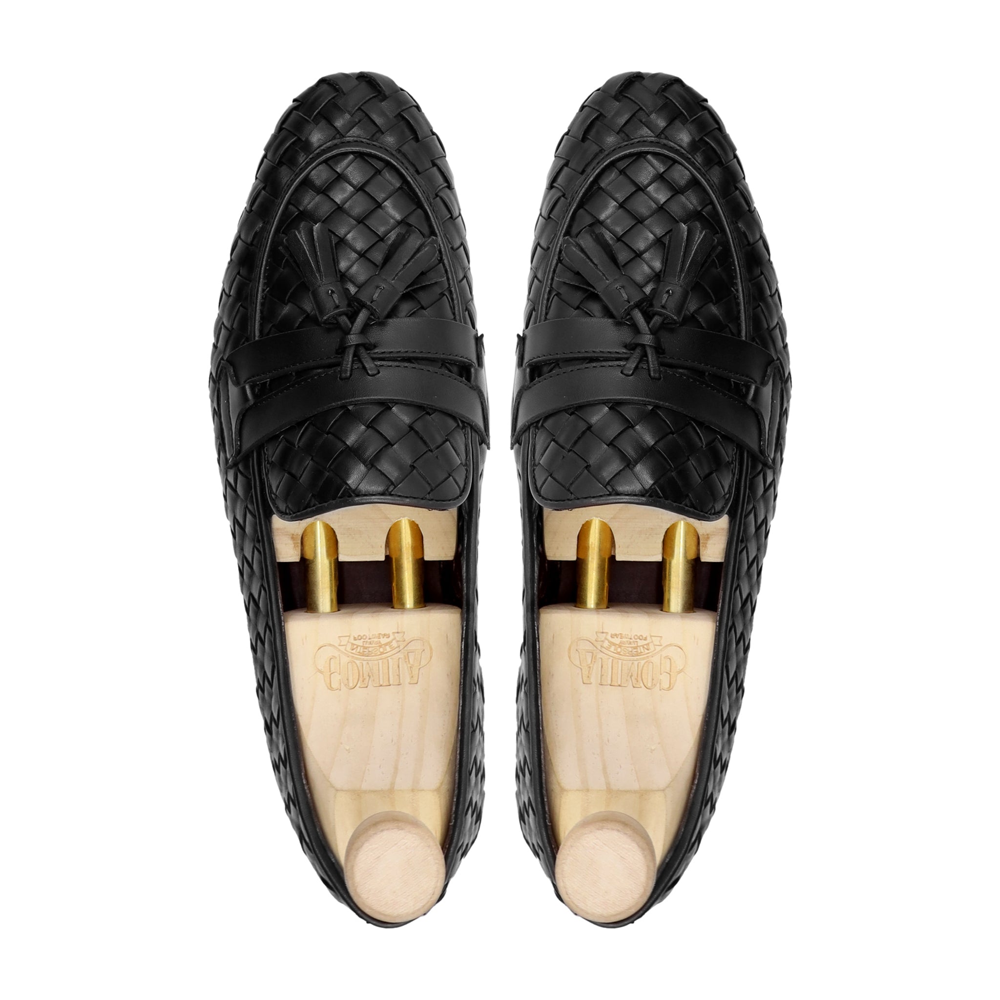 Delicacy - Men's Black Hand Woven Leather Loafer