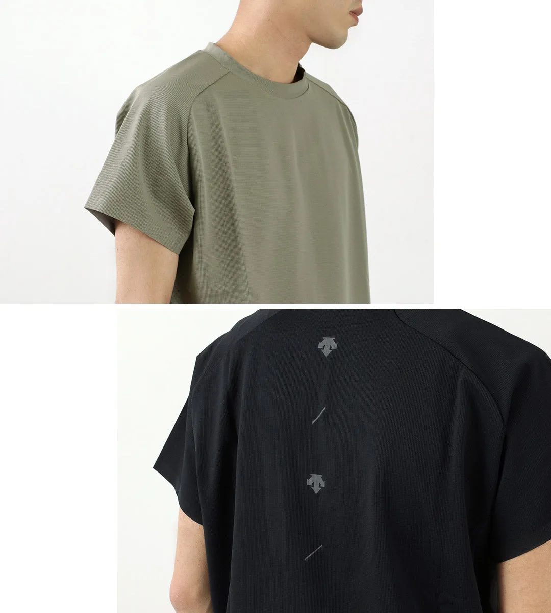 DESCENTE ATHLETIC（デサントアスレチック） クイックドライ ハーフスリーブ ラン Tシャツ / メンズ カットソー 半袖 / 伸縮性 / UPF15 / 吸水 速乾 / アウトドア / DJMTGA62 / QUICKDRY RUN H/S