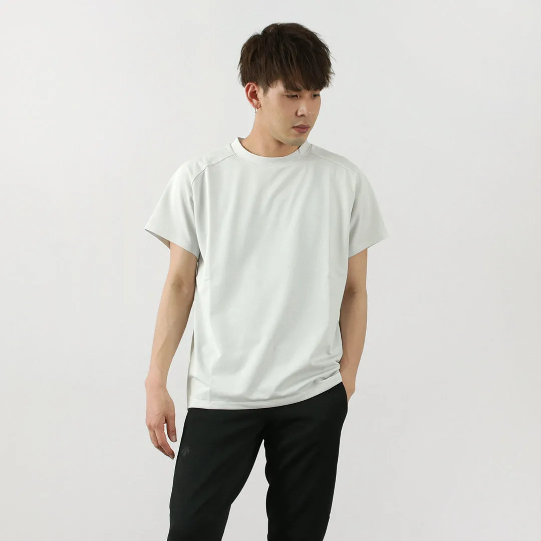 DESCENTE ATHLETIC（デサントアスレチック） クイックドライ ハーフスリーブ ラン Tシャツ / メンズ カットソー 半袖 / 伸縮性 / UPF15 / 吸水 速乾 / アウトドア / DJMTGA62 / QUICKDRY RUN H/S