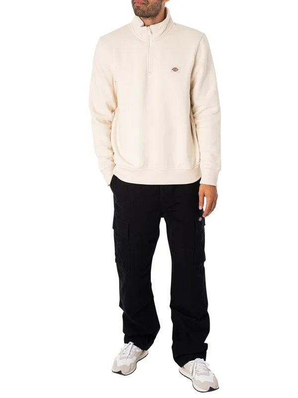 Dickies Oakport Quarter Zip Sweatshirt - Whitecap Grey