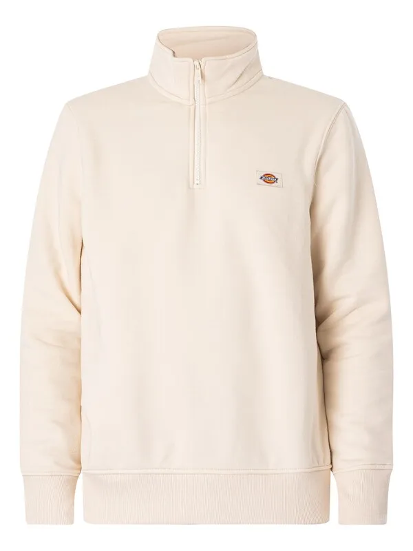 Dickies Oakport Quarter Zip Sweatshirt - Whitecap Grey