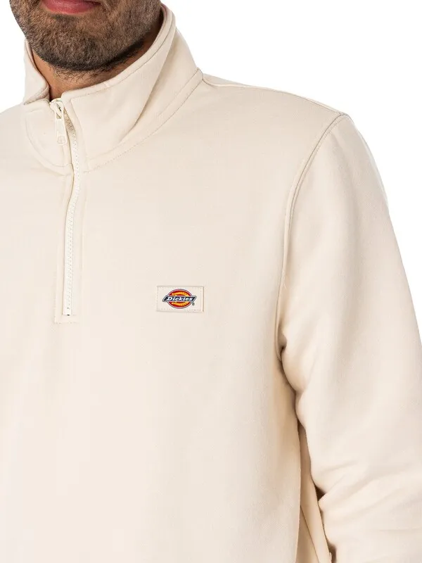 Dickies Oakport Quarter Zip Sweatshirt - Whitecap Grey