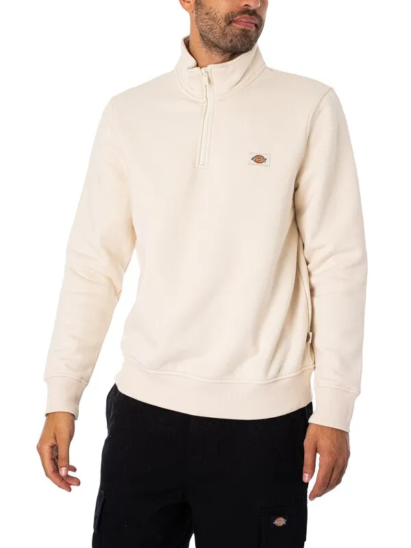 Dickies Oakport Quarter Zip Sweatshirt - Whitecap Grey