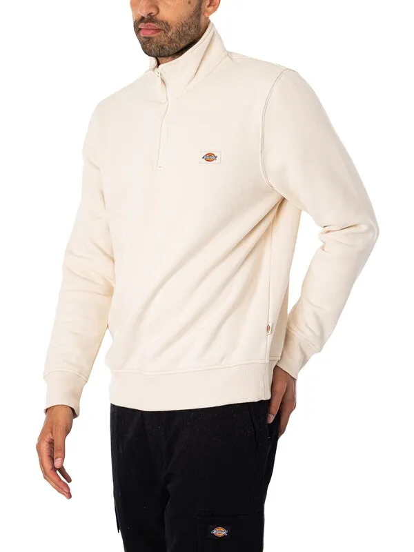 Dickies Oakport Quarter Zip Sweatshirt - Whitecap Grey