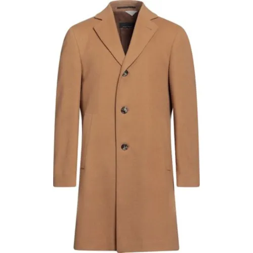 EDUARD DRESSLER Camel Wool And Cashmere Overcoat | Menswear Online