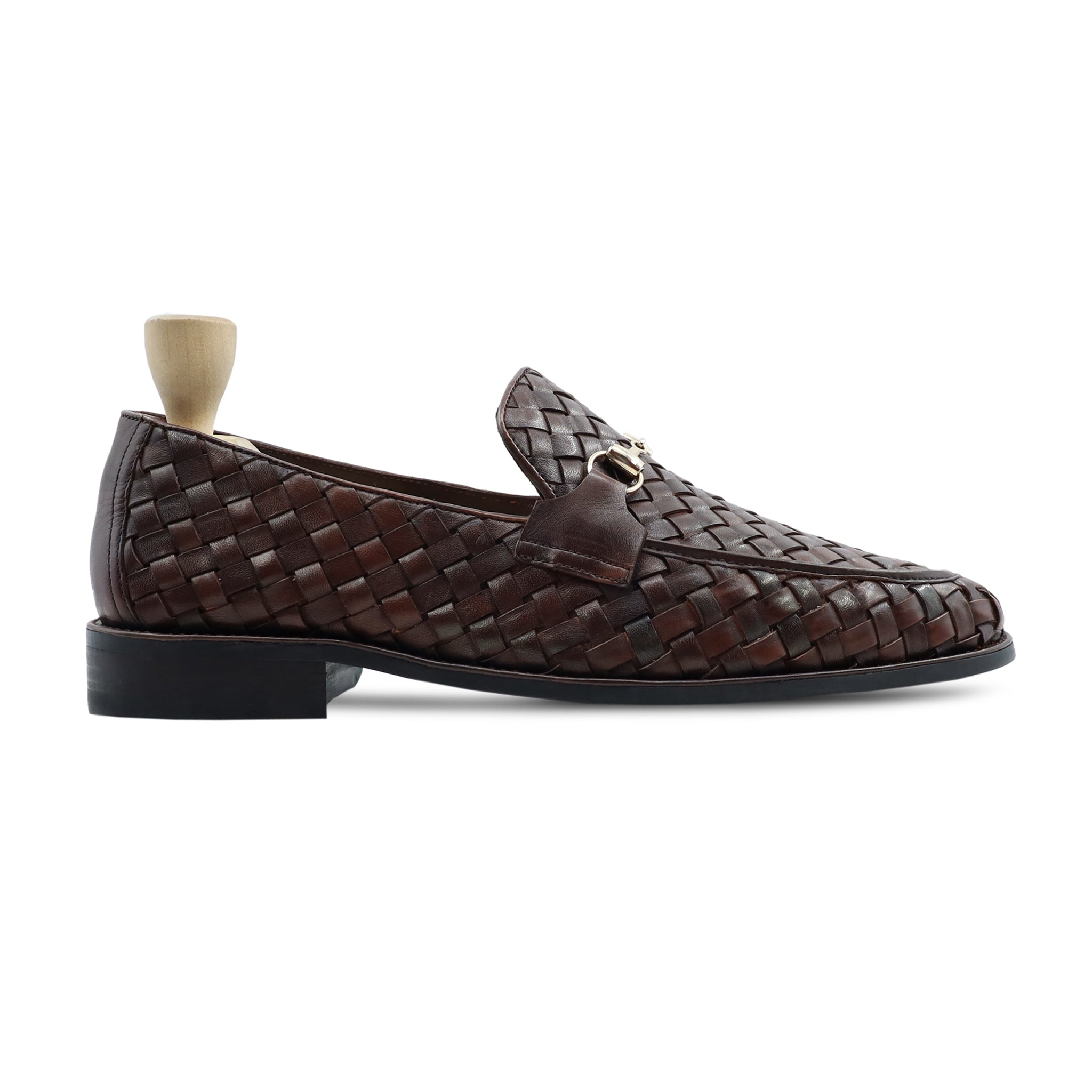 Engabreen - Men's Dark Brown Hand Woven Calf Leather Loafer