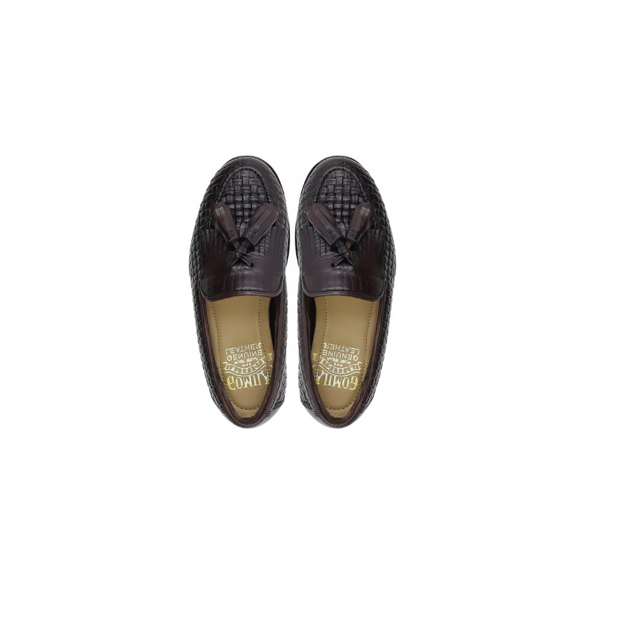 Fairfield - Kid's Dark Brown Hand Woven Printed Leather Loafer (5-12 Years Old)