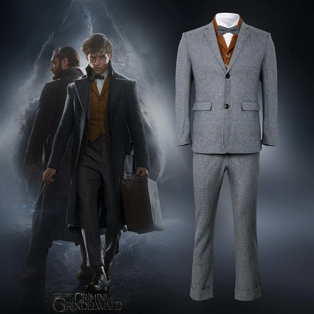 Fantastic Beasts The Crimes of Grindelwald Newt Scamander Cosplay Costume Halloween Christmas Costumes Men Long Overcoat Outfit