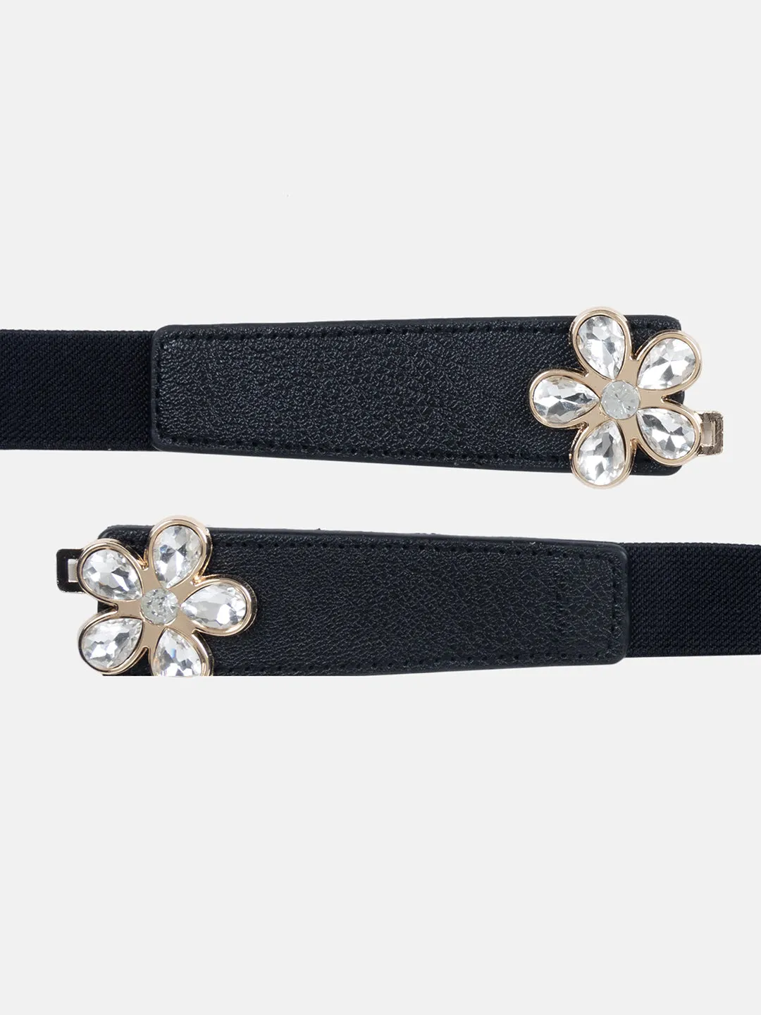 Floral Rhinestone Buckle Belt