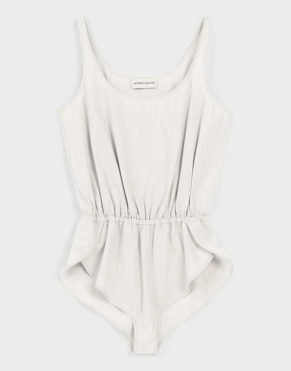 Gathered Bodysuit - Off White Parchment Poplin