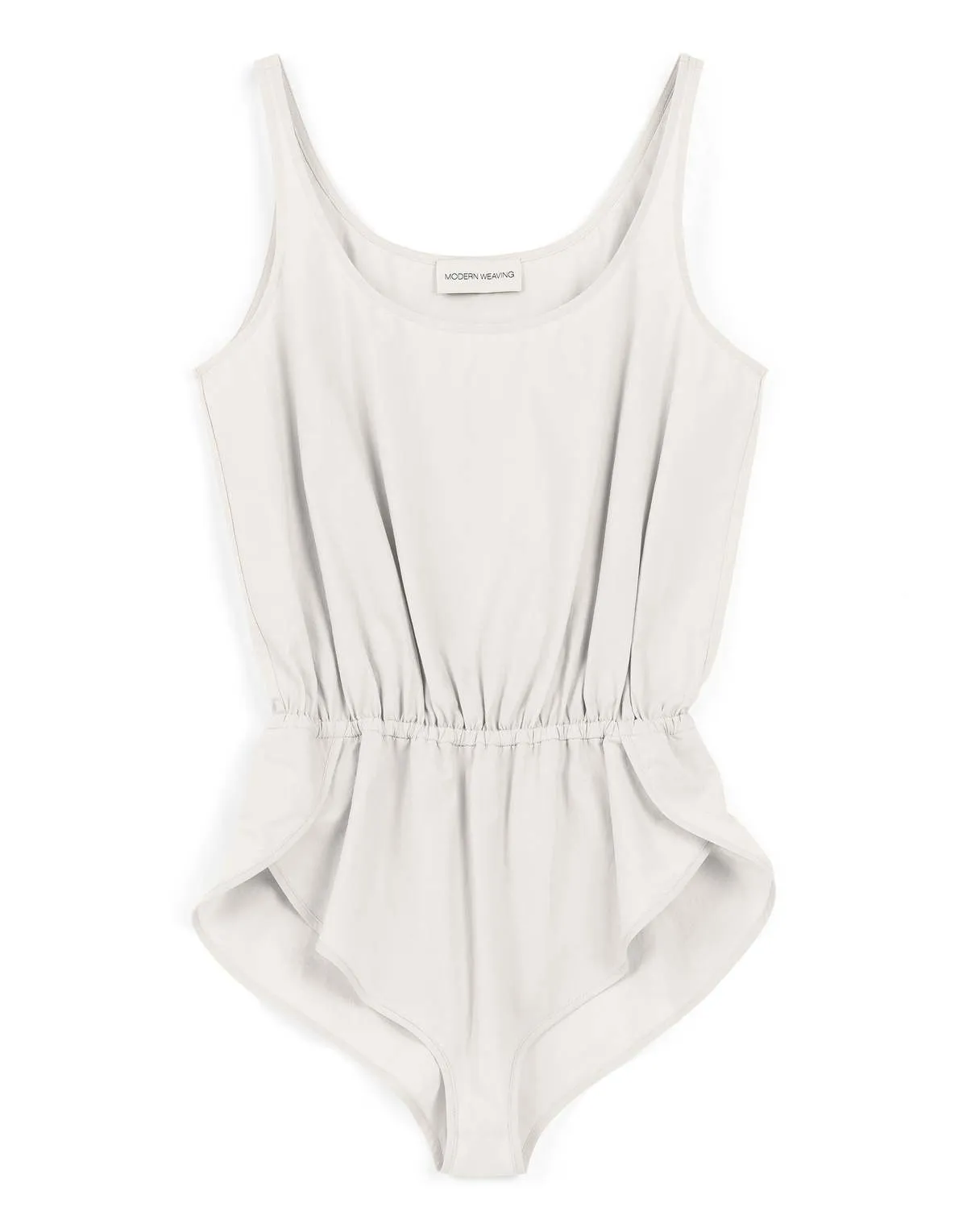 Gathered Bodysuit - Off White Parchment Poplin