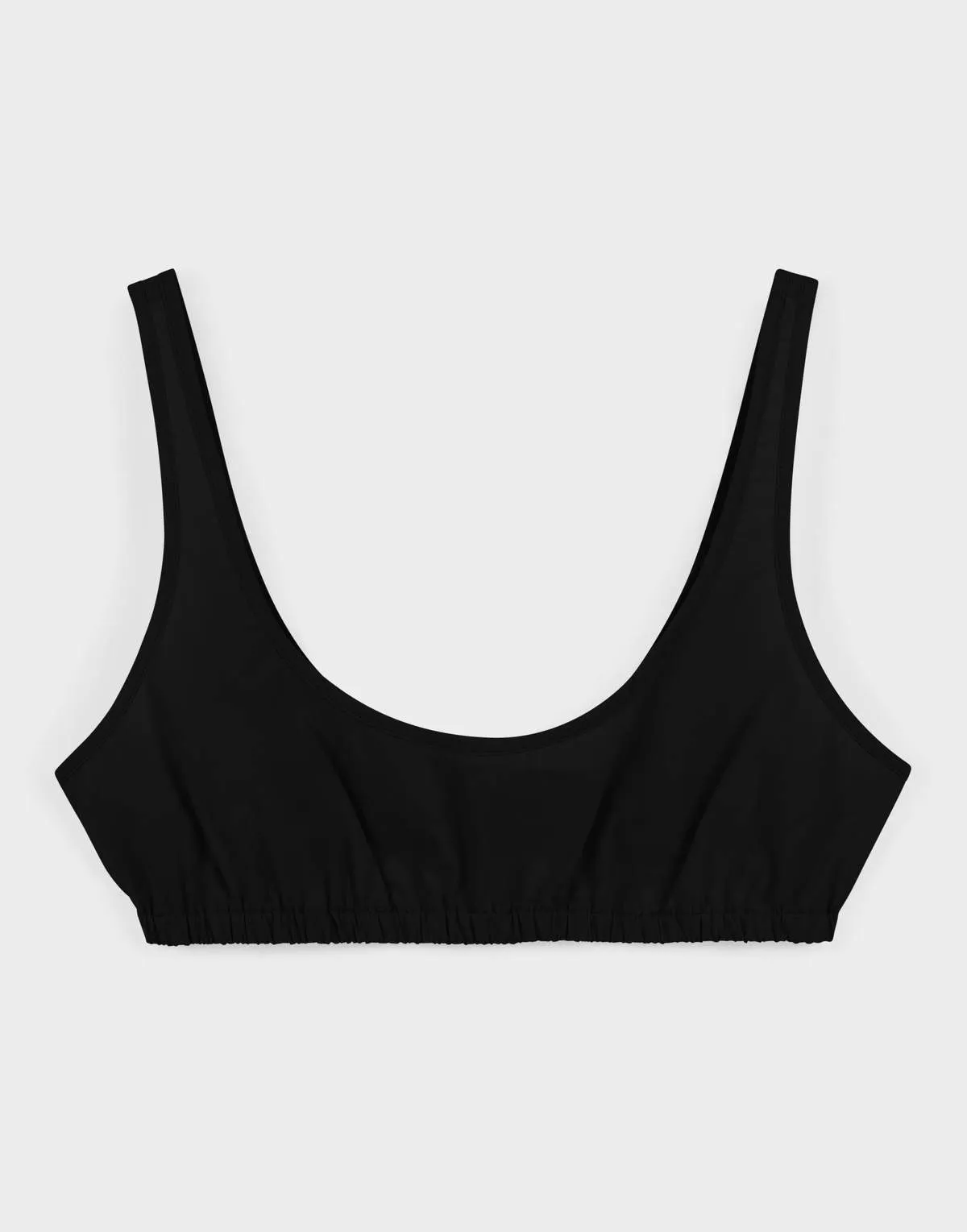 Gathered Bralette - Black Parchment Poplin