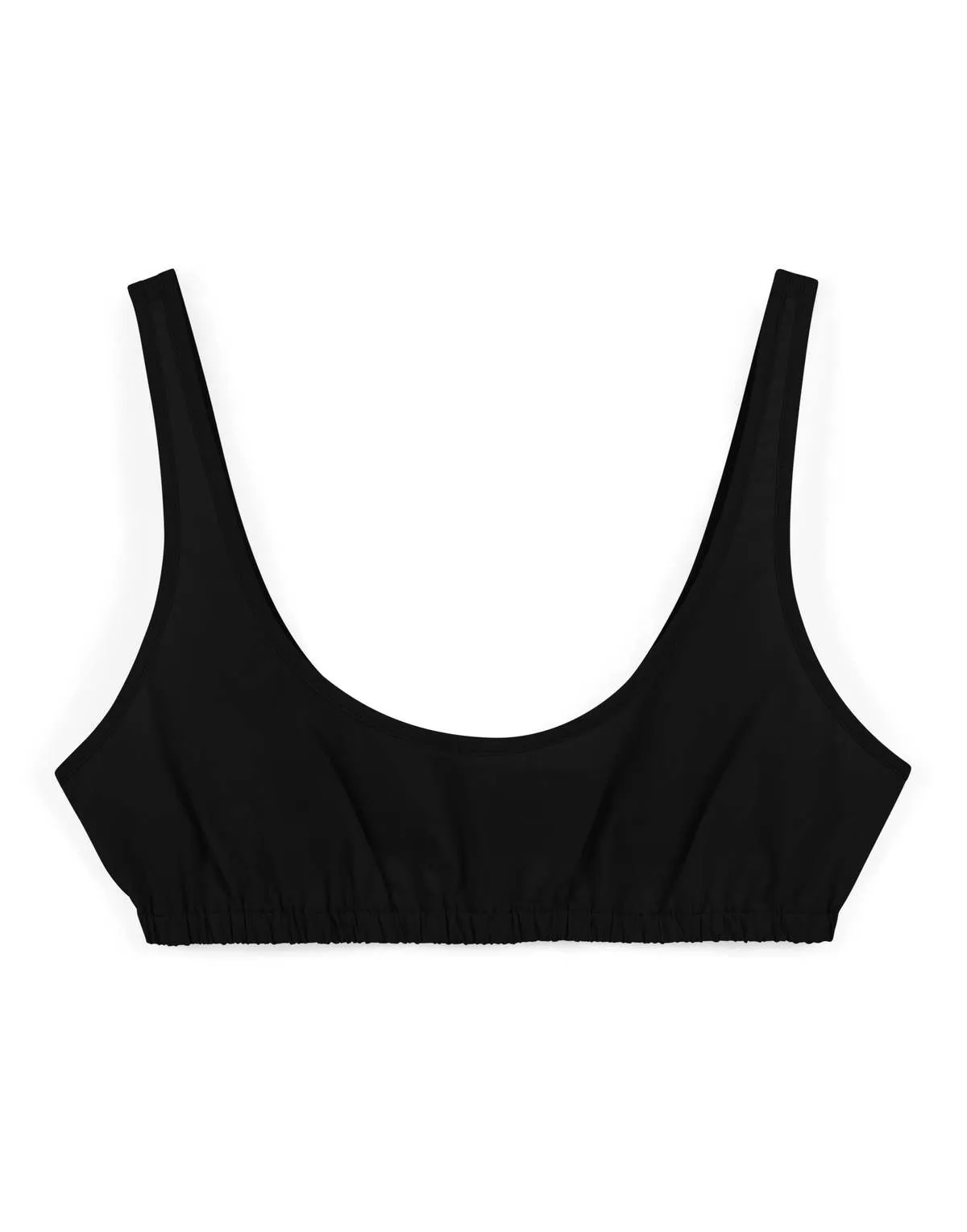 Gathered Bralette - Black Parchment Poplin