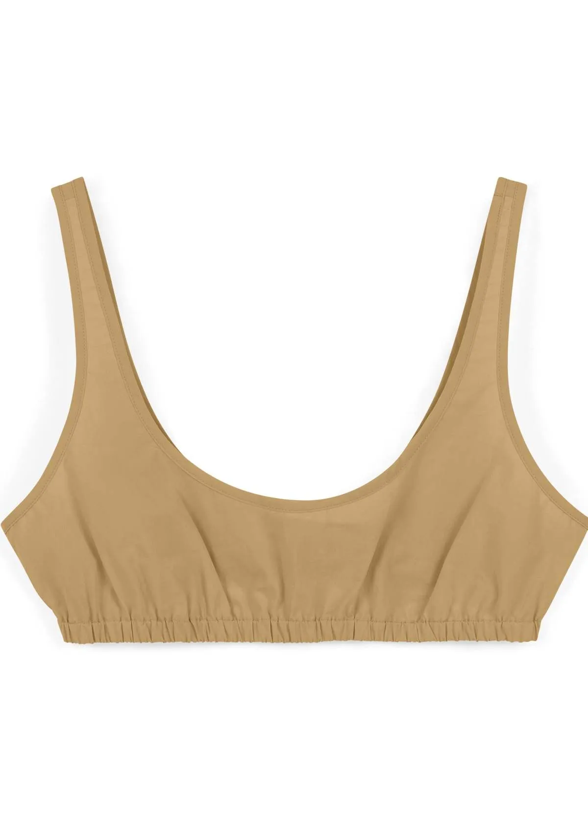 Gathered Bralette - Khaki Parchment Poplin