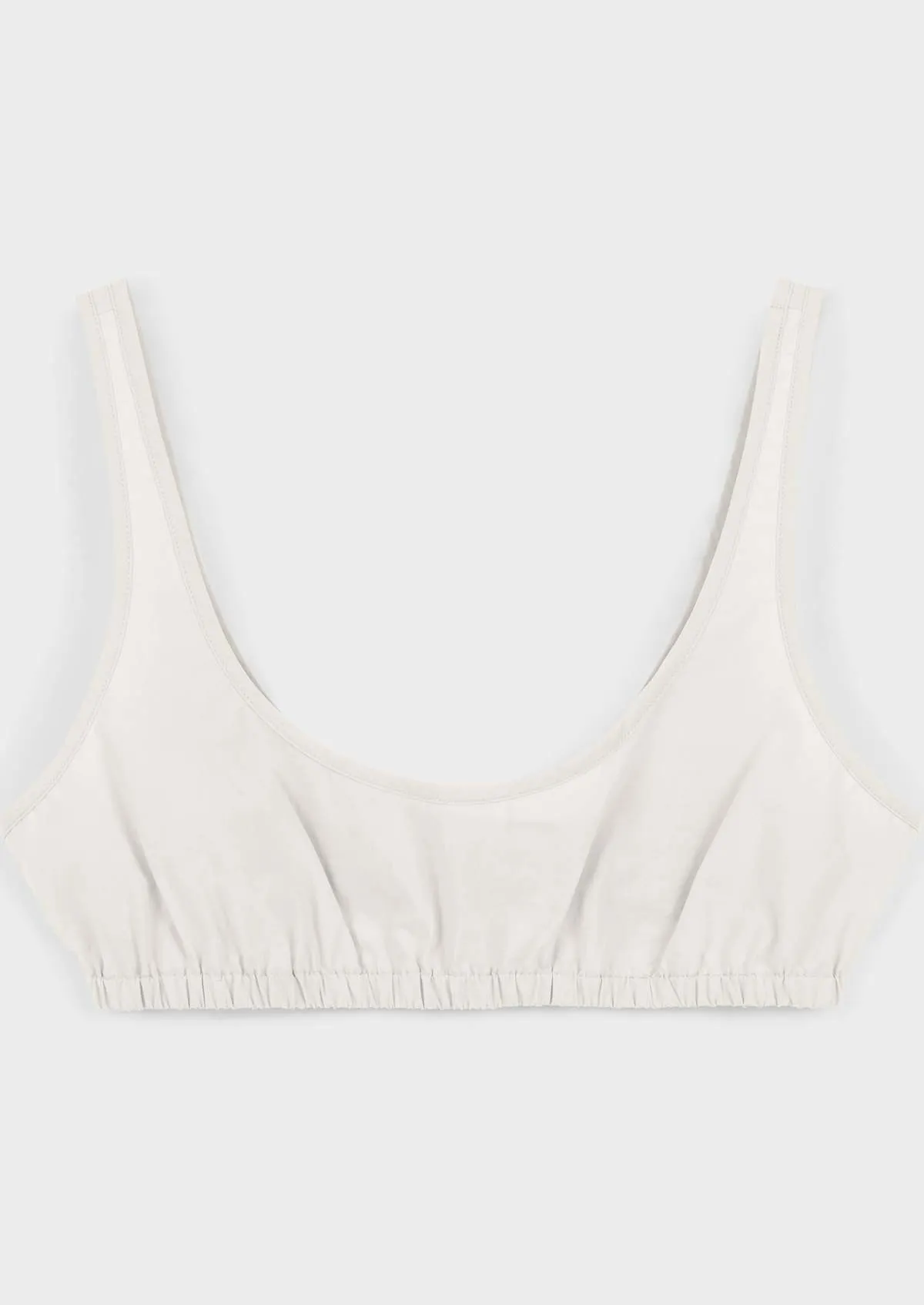 Gathered Bralette - Off White Parchment Poplin