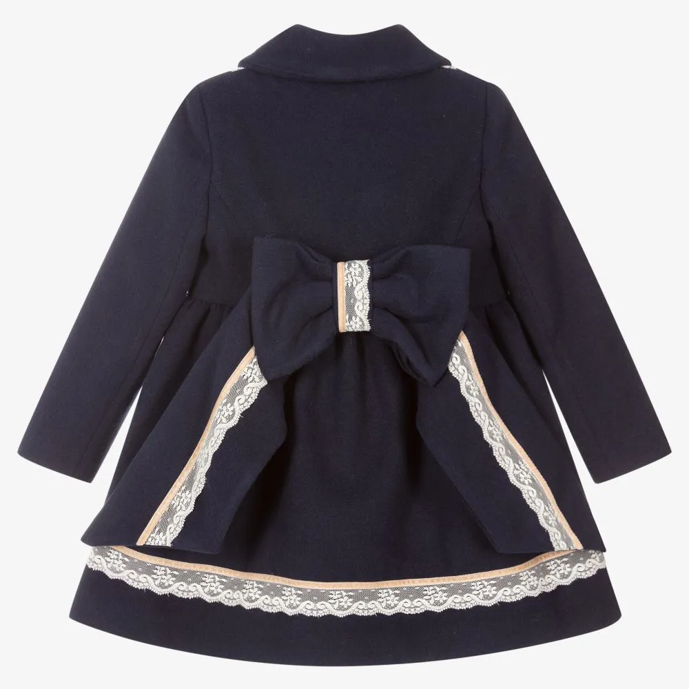 Girls Blue Bow Coat