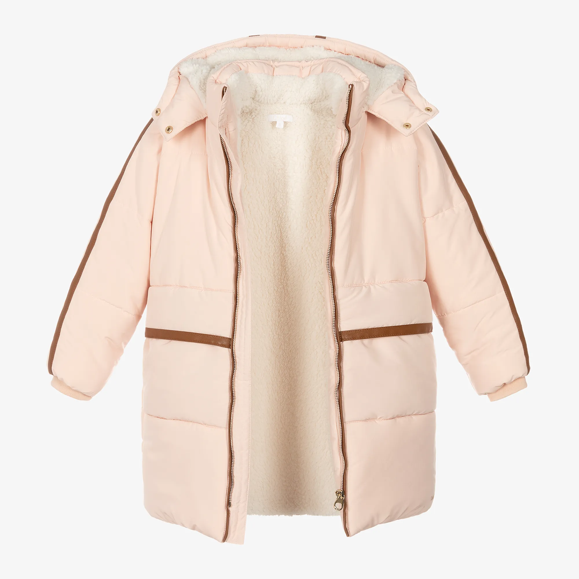 Girls Pink Hooded Coat