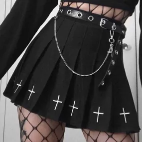 Gothic Emo Alt Hippie High Waist Mini Pleated Skirts Goth Punk Black Cyber y2k Skirt