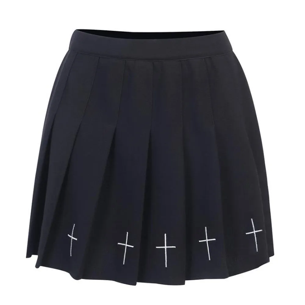 Gothic Emo Alt Hippie High Waist Mini Pleated Skirts Goth Punk Black Cyber y2k Skirt