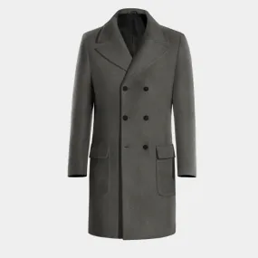 Grey Long Double breasted overcoat