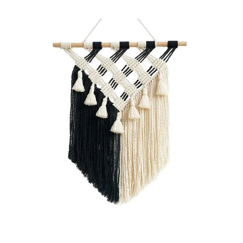 Hand-Woven Tapestry Fringed Macrame Hanging Wall Tapestry