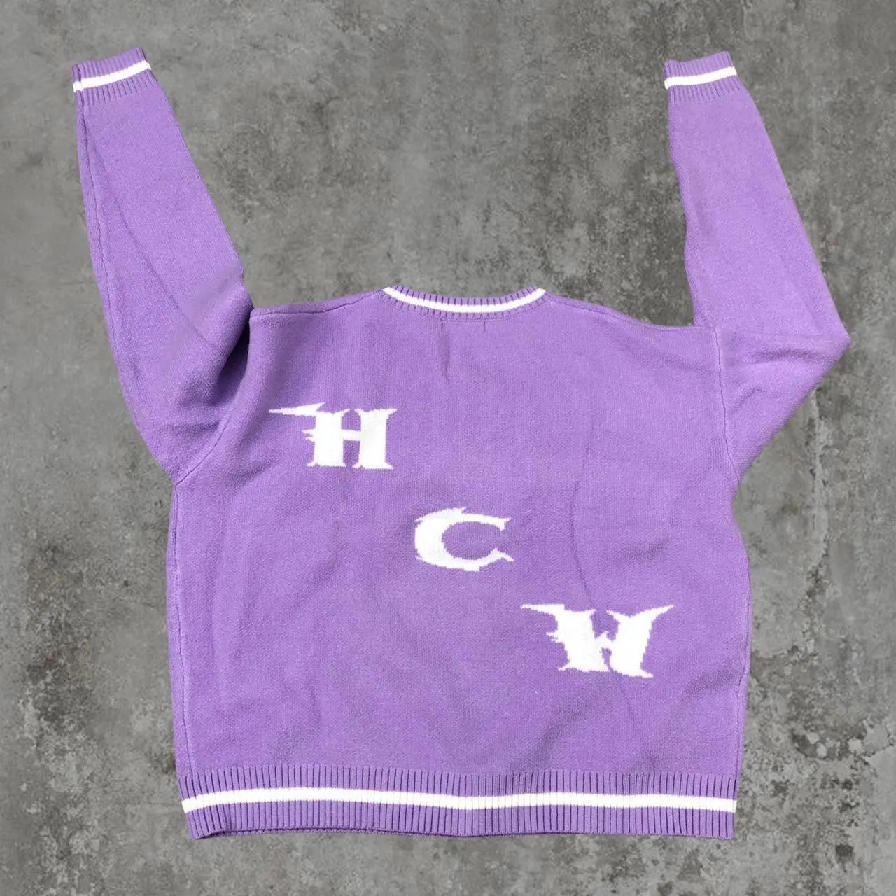 Heaven Can Wait Graphic Knit V-neck Sweatshirt