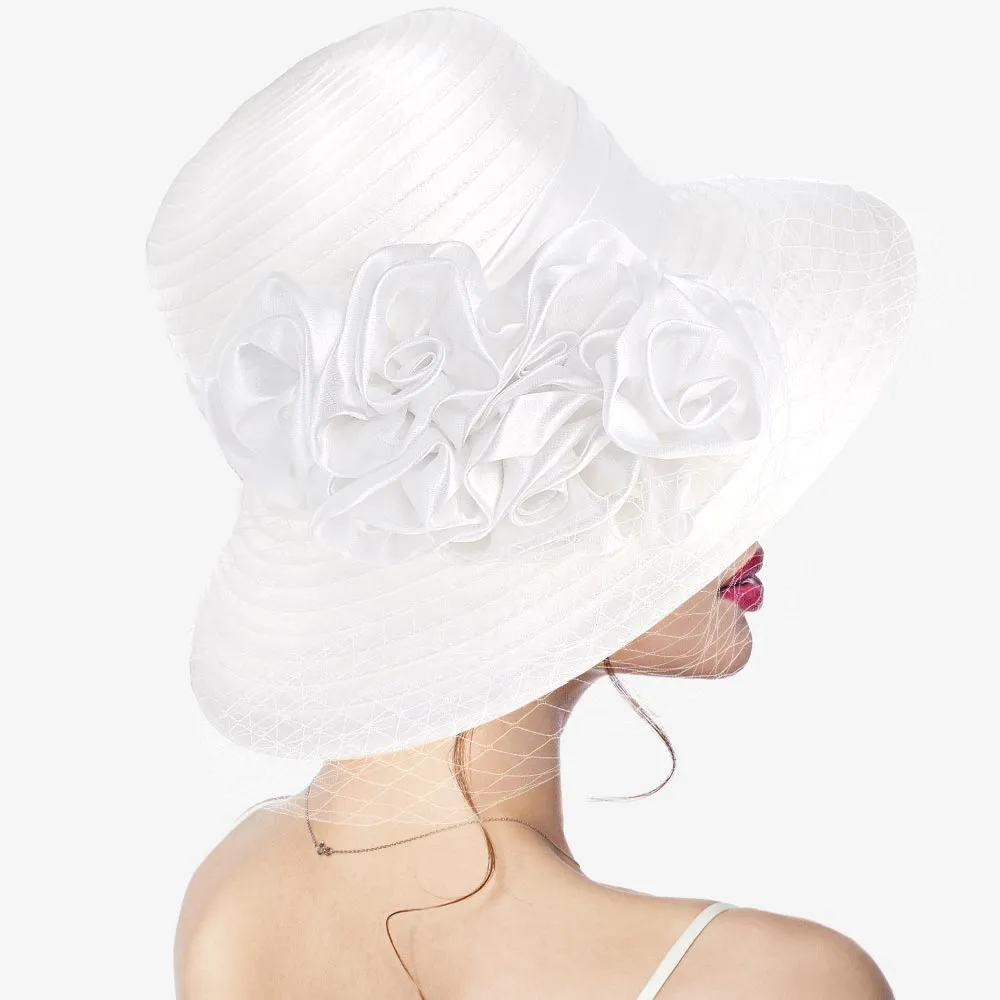 iLLASPARKZ Floral Veiled Dressy Hat