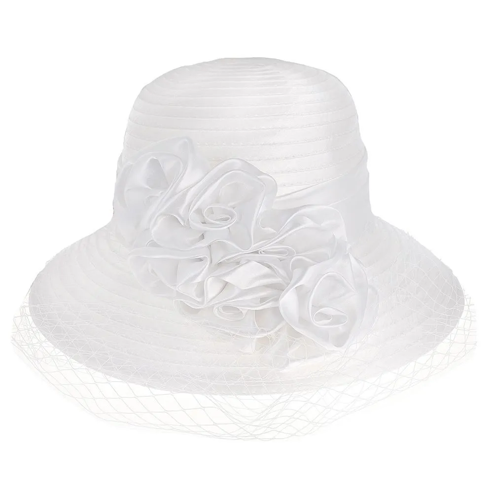 iLLASPARKZ Floral Veiled Dressy Hat