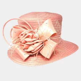 iLLASPARKZ Studded Bow Flower Mesh Dressy Hat