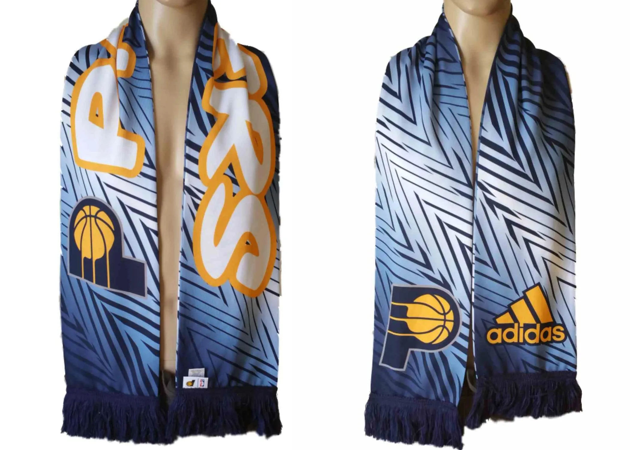 Indiana Pacers Adidas Gradient Style Pattern Reversible Scarf (58 x 7.25)