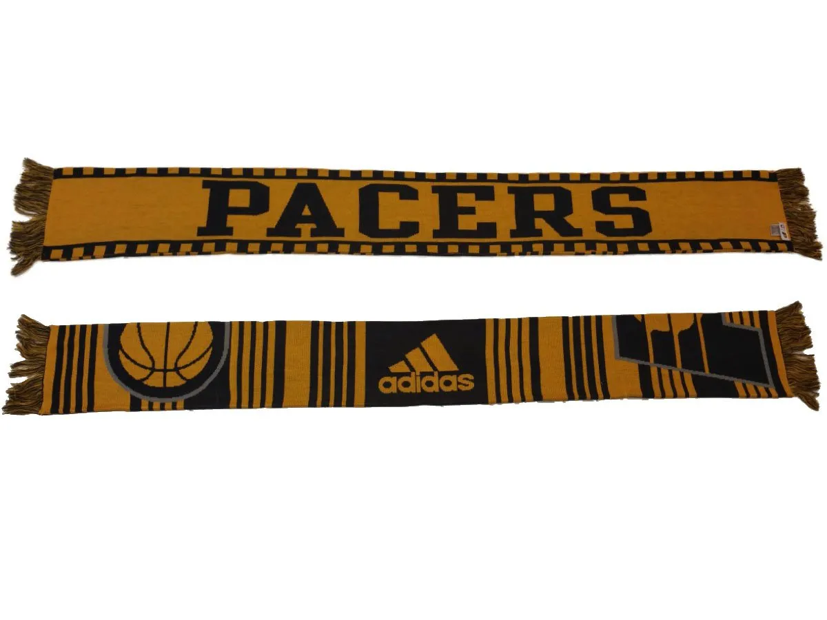 Indiana Pacers Adidas Yellow Navy Reversible Acrylc Knit Scarf (58 x 7.25)