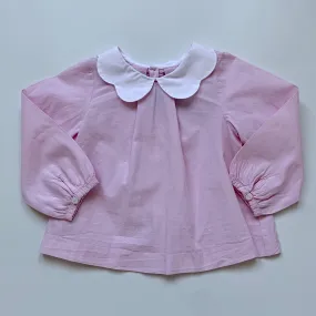 Jacadi Pink Blouse With Scallop Collar: 2 Years