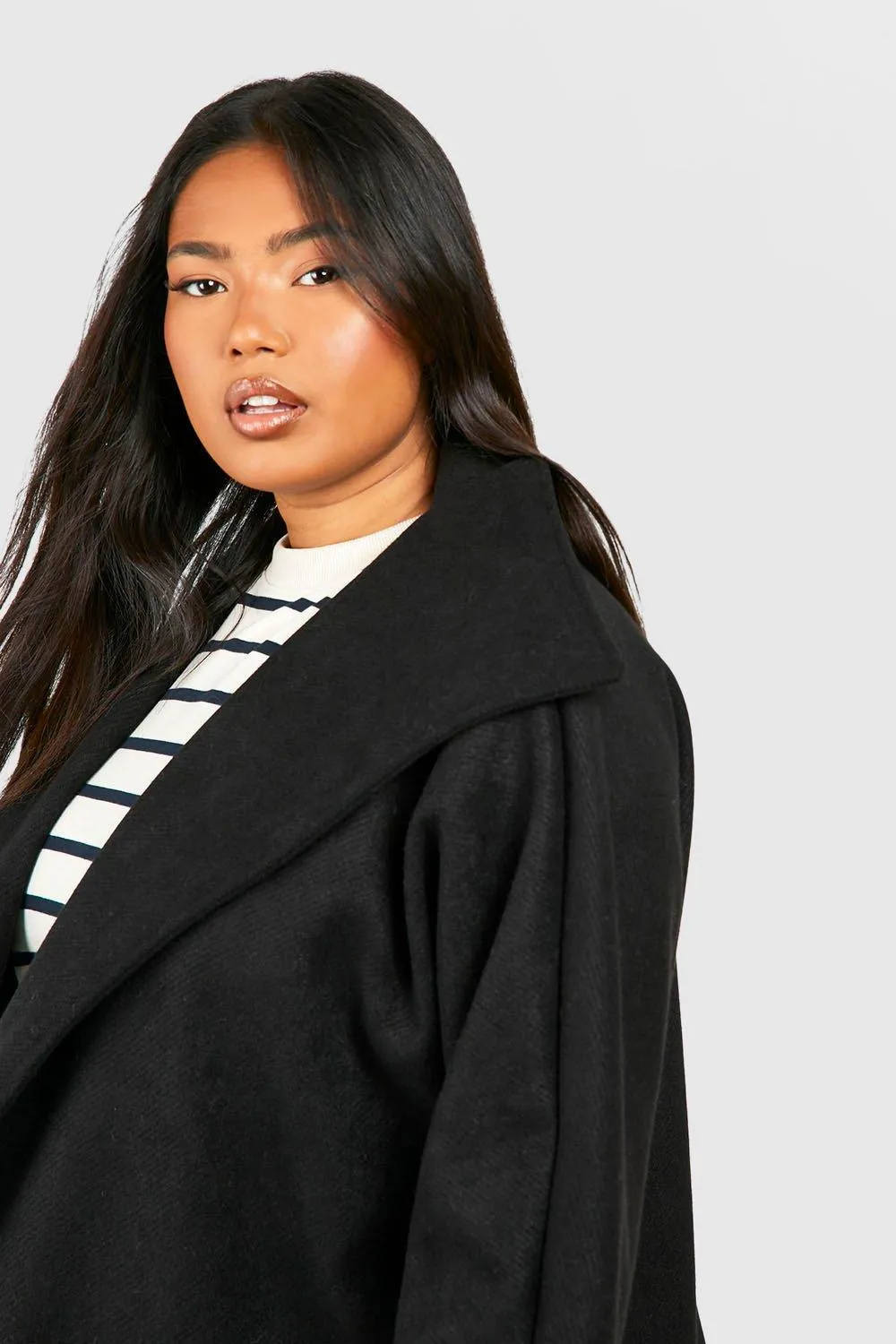 Jackets & Coats | Plus Wool Look Short Overcoat | boohoo