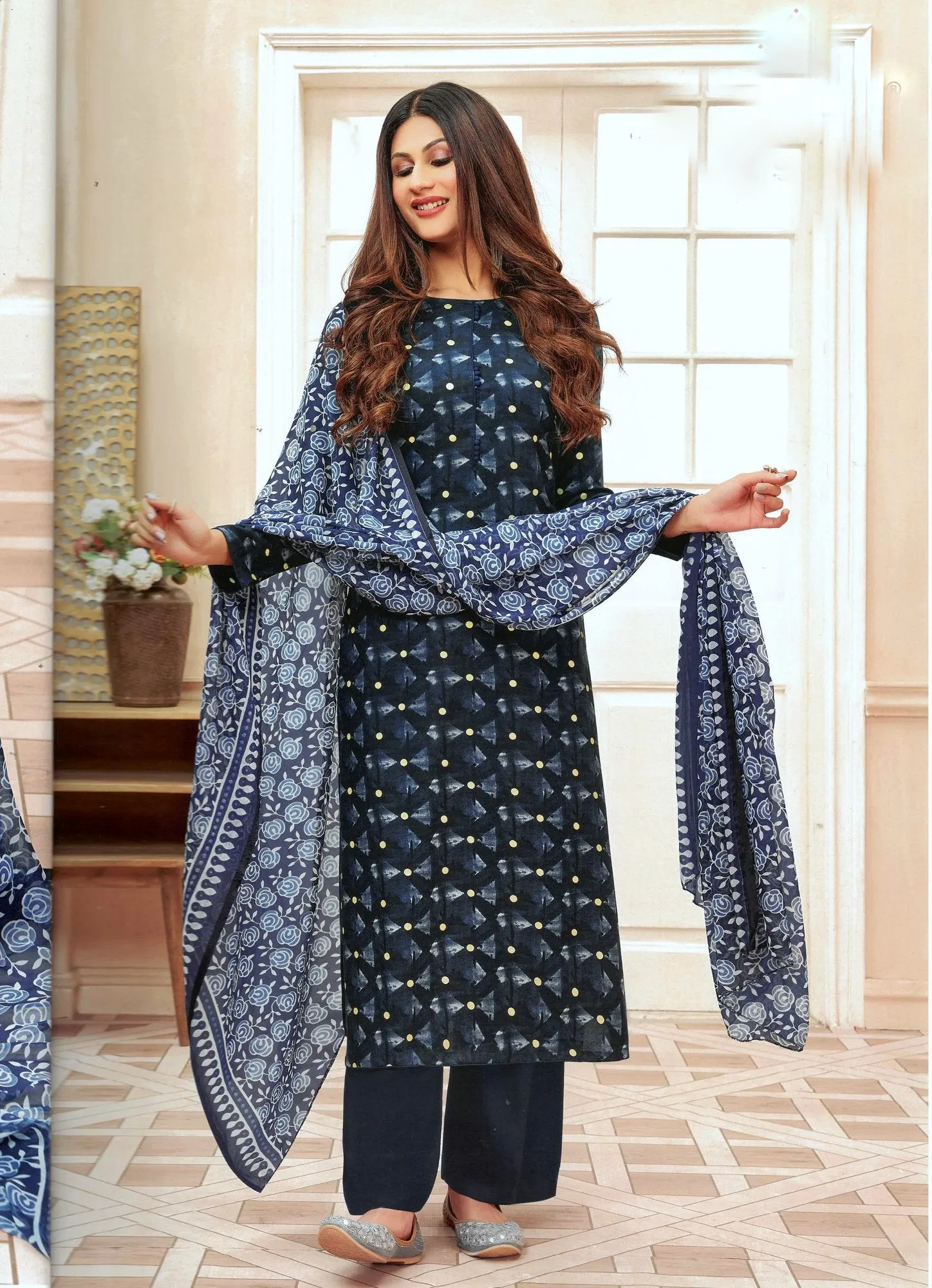 ladyline Rayon Foil Printed Salwar Kameez Dress for Women with Pants & Chiffon Dupatta(RPSK SPAR920)