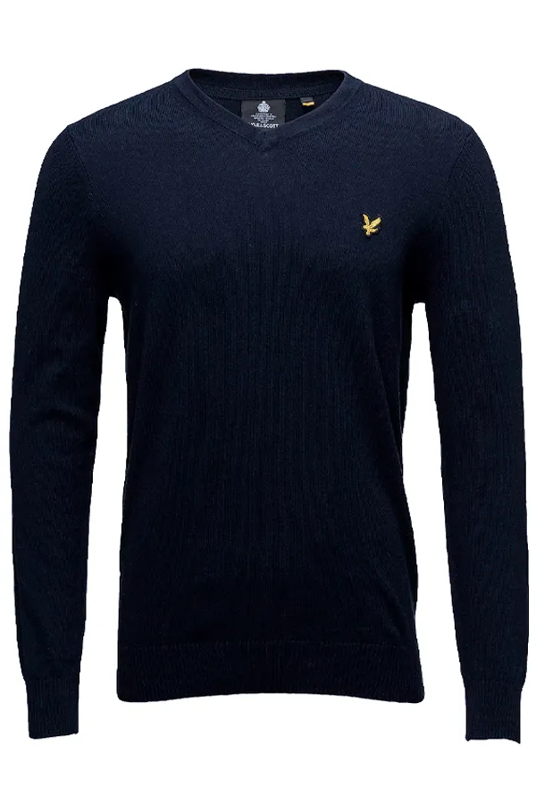 Lyle & Scott Merino V-Neck Knit Navy