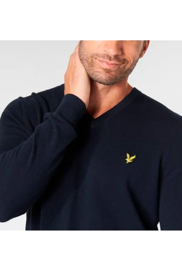 Lyle & Scott Merino V-Neck Knit Navy