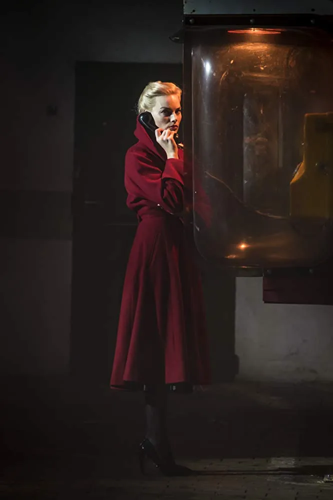 Margot Robbie Annie Terminal Red Wool Trench Coat