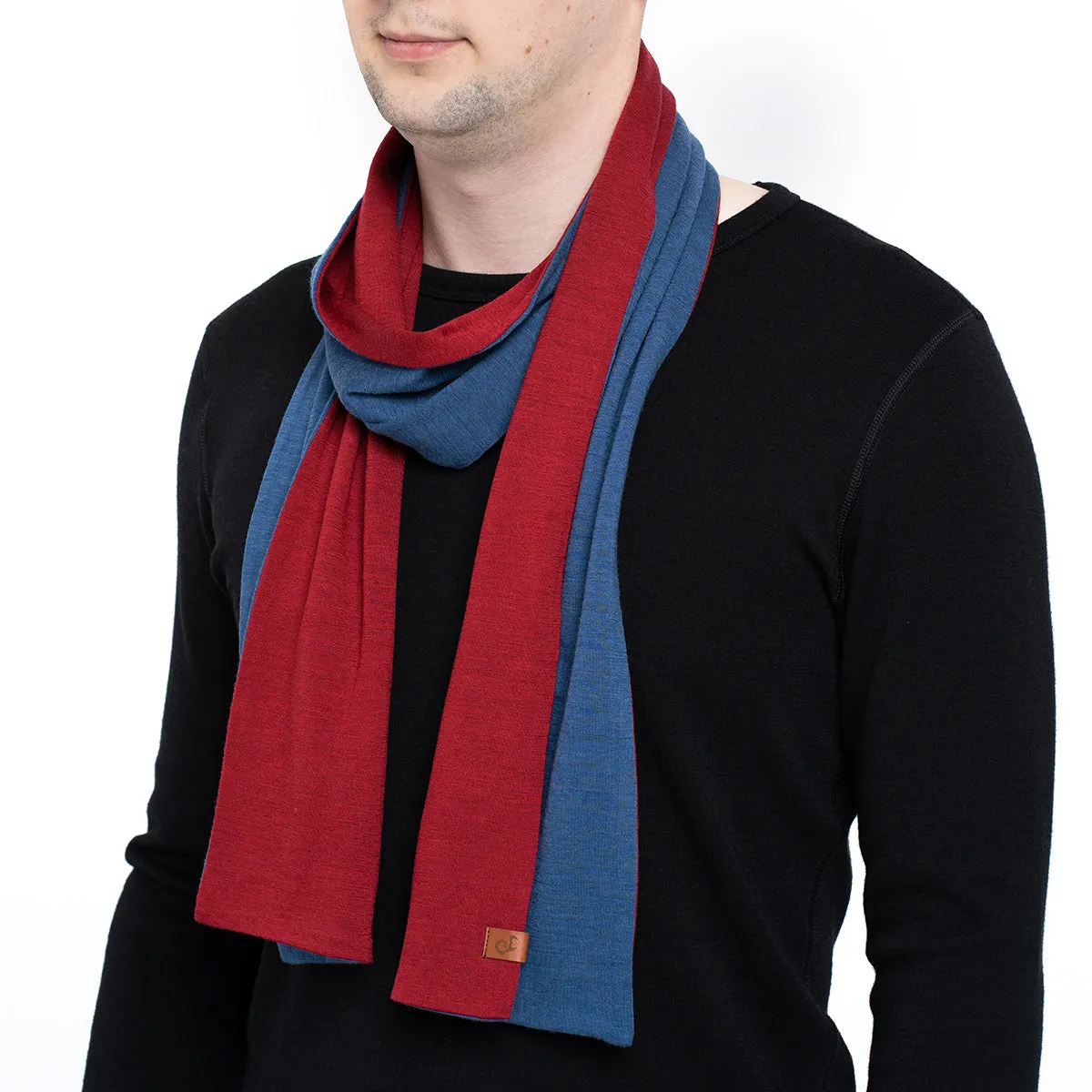 Men's Merino Scarf Denim/Royal Cherry