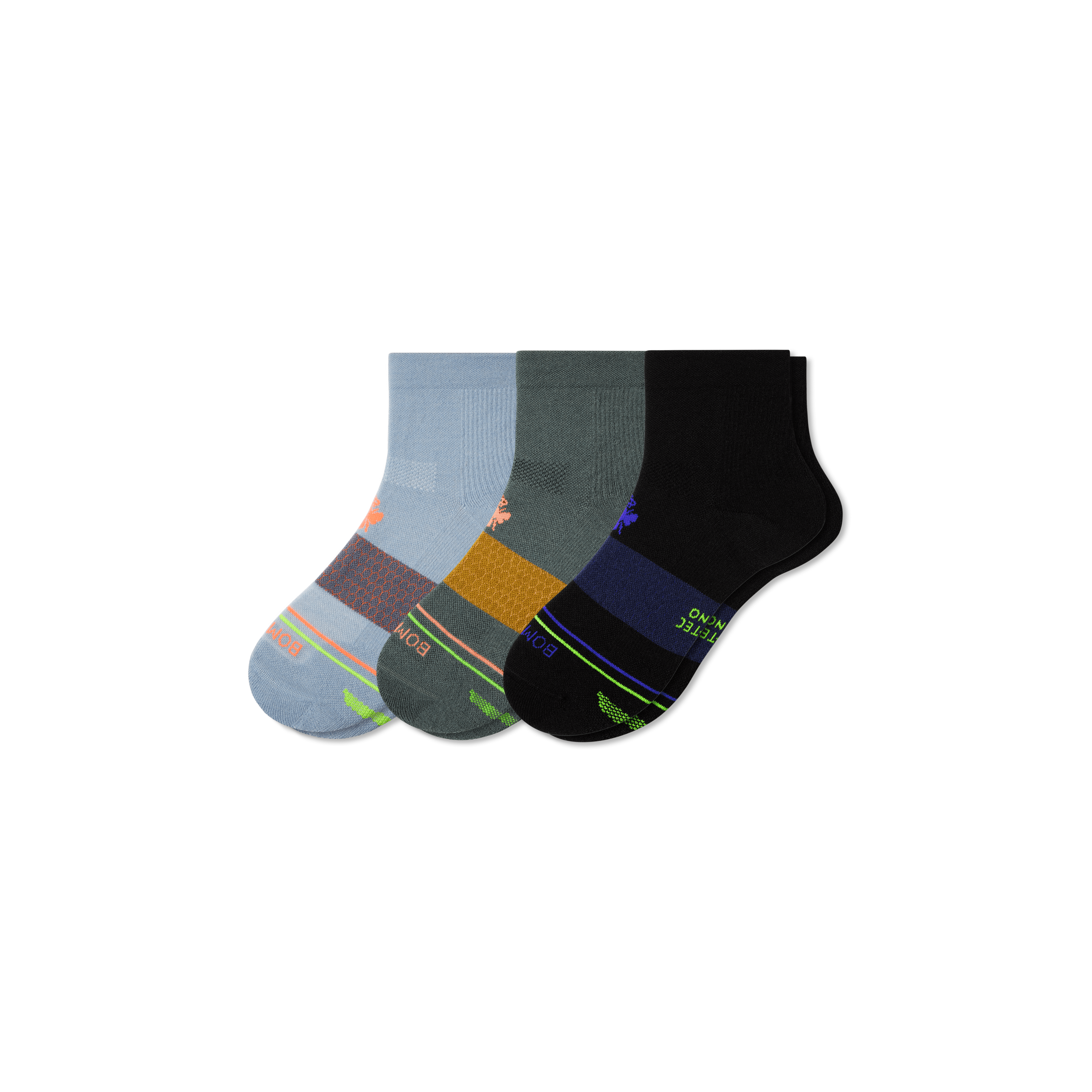 Men's Merino Wool Blend Athletic Quarter Sock 3-Pack