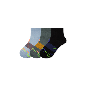 Men's Merino Wool Blend Athletic Quarter Sock 3-Pack