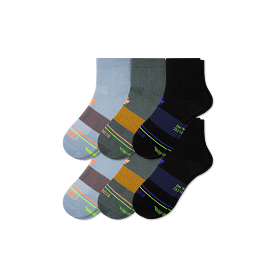 Men's Merino Wool Blend Athletic Quarter Sock 6-Pack