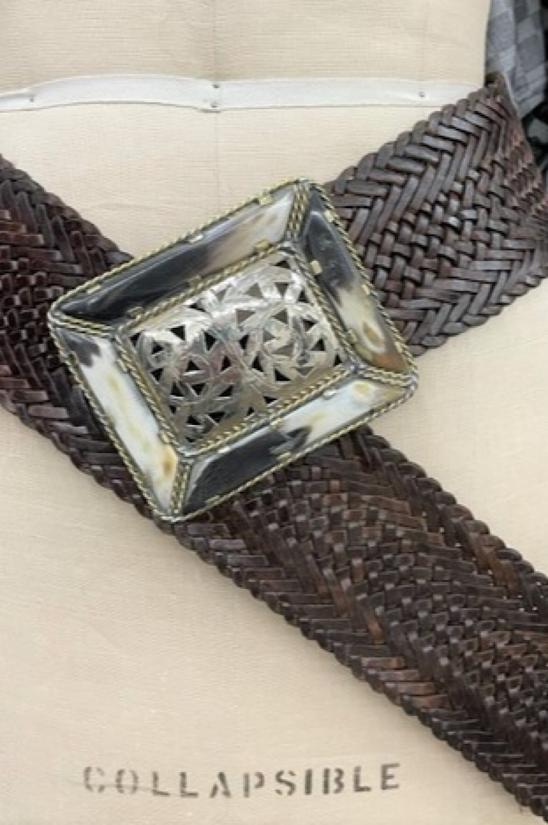 Moroccan Hand Woven Leather Belt