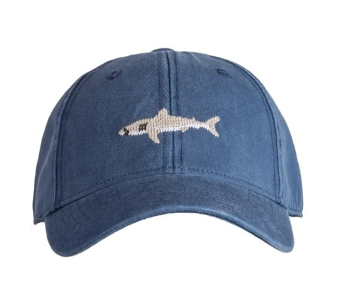 Needlepoint Great White Shark Hat - Navy