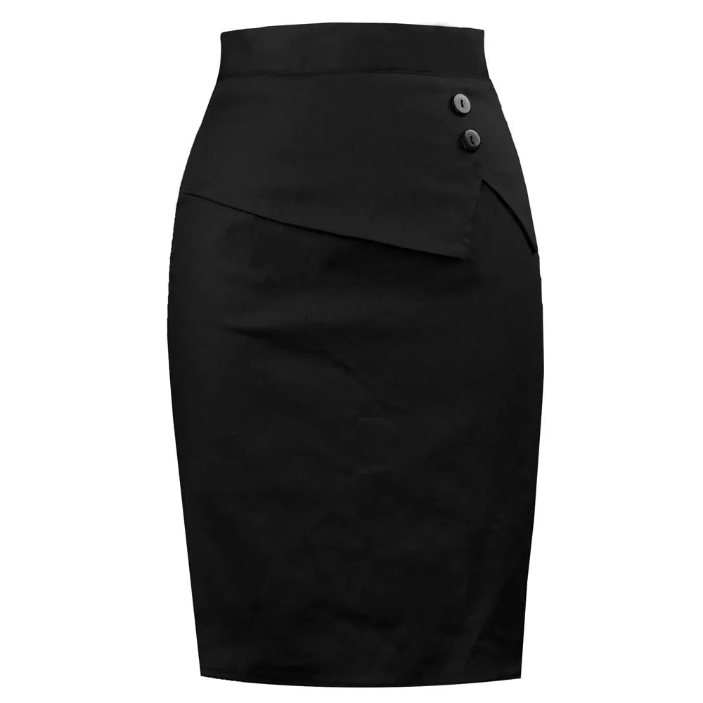 Office Ladies Black Skirt Chic Slim Fit High Waist Bandage Skater Women Summer Hippie Bodycon Knee Length Korean Short Skirts