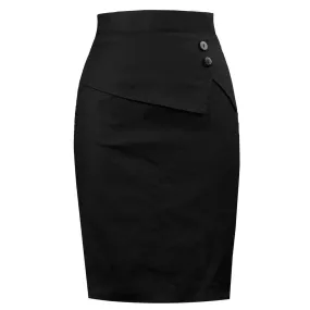 Office Ladies Black Skirt Chic Slim Fit High Waist Bandage Skater Women Summer Hippie Bodycon Knee Length Korean Short Skirts