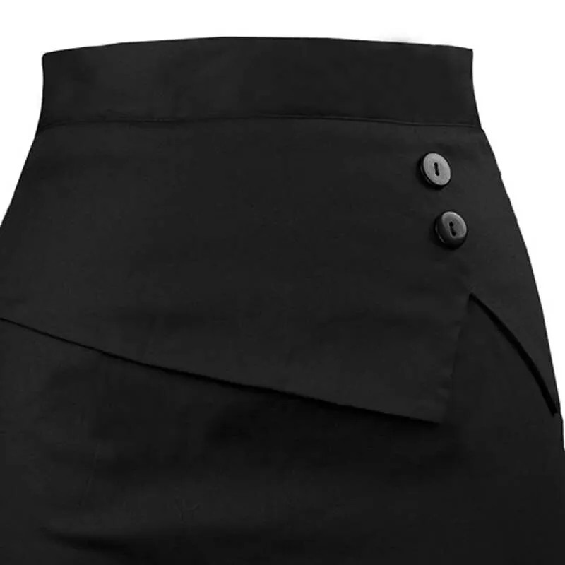 Office Ladies Black Skirt Chic Slim Fit High Waist Bandage Skater Women Summer Hippie Bodycon Knee Length Korean Short Skirts