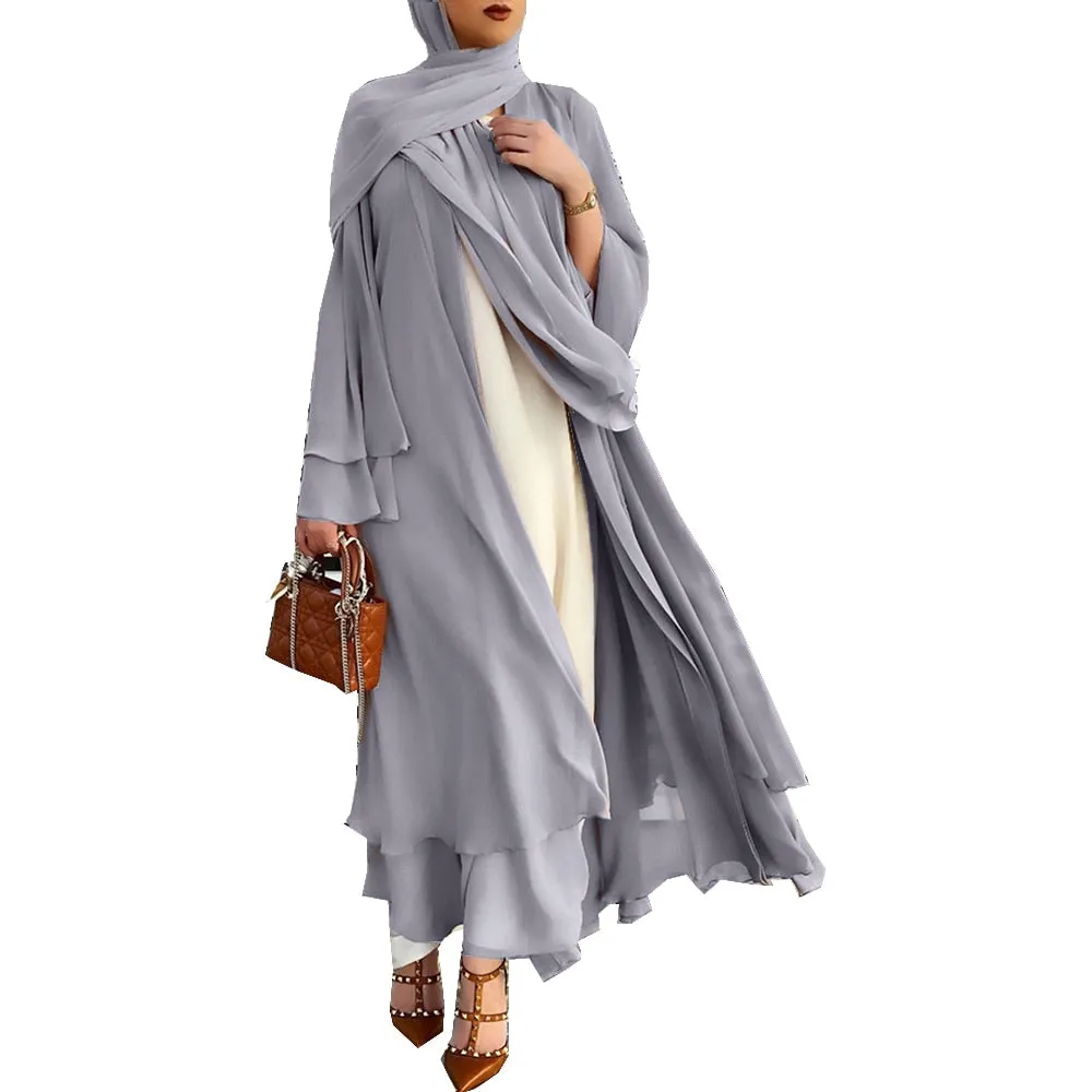 Open Abaya Muslim Dress Clothes Women