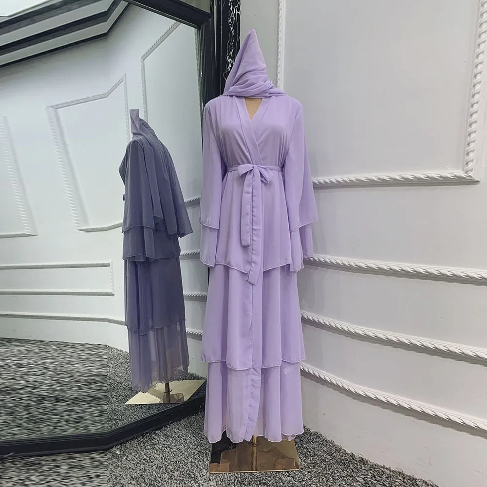 Open Abaya Muslim Dress Clothes Women